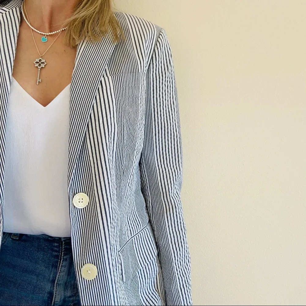 New Ralph Lauren Seersucker Cotton Sartorial Blazer jacket